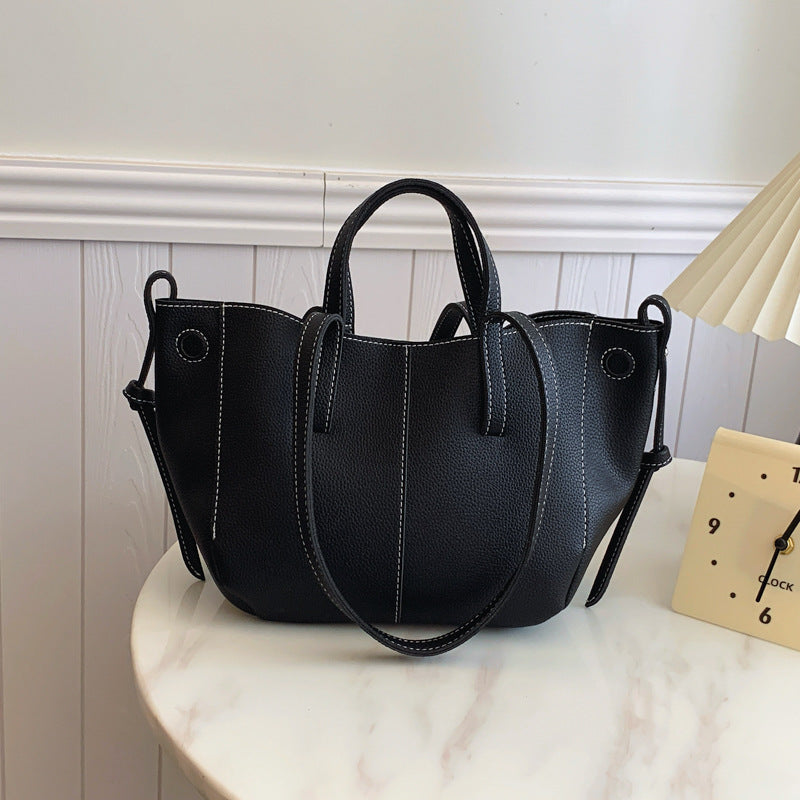 ABBY Boat Style Designer Wrist Handbag Leather Totes Bloomyin