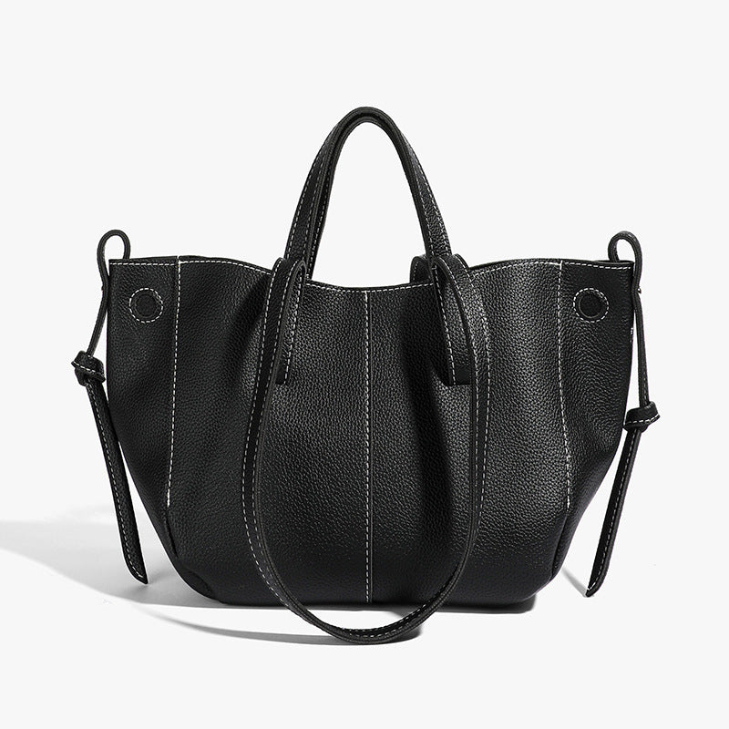 ABBY Boat Style Designer Wrist Handbag Leather Totes Bloomyin