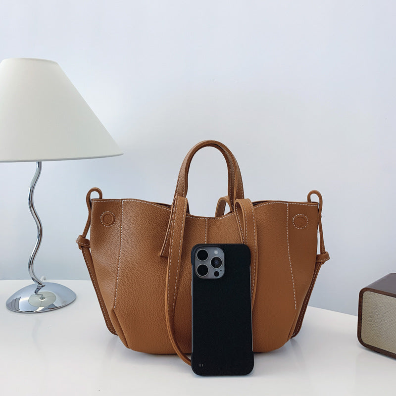 ABBY Boat Style Designer Wrist Handbag Leather Totes Bloomyin