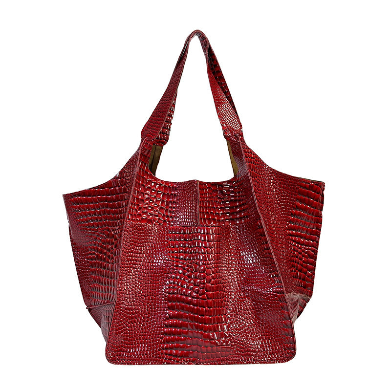 MELISSA Large Soft Leather Tote – Casual Patterned Shoulder Bag (7 Styles) Bloomyin