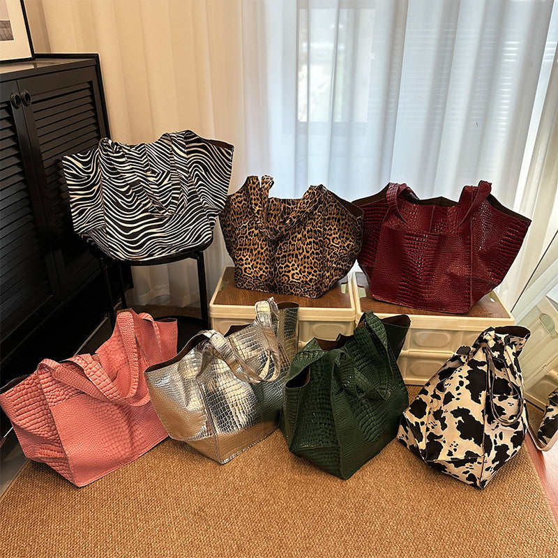 MELISSA Large Soft Leather Tote – Casual Patterned Shoulder Bag (7 Styles) Bloomyin