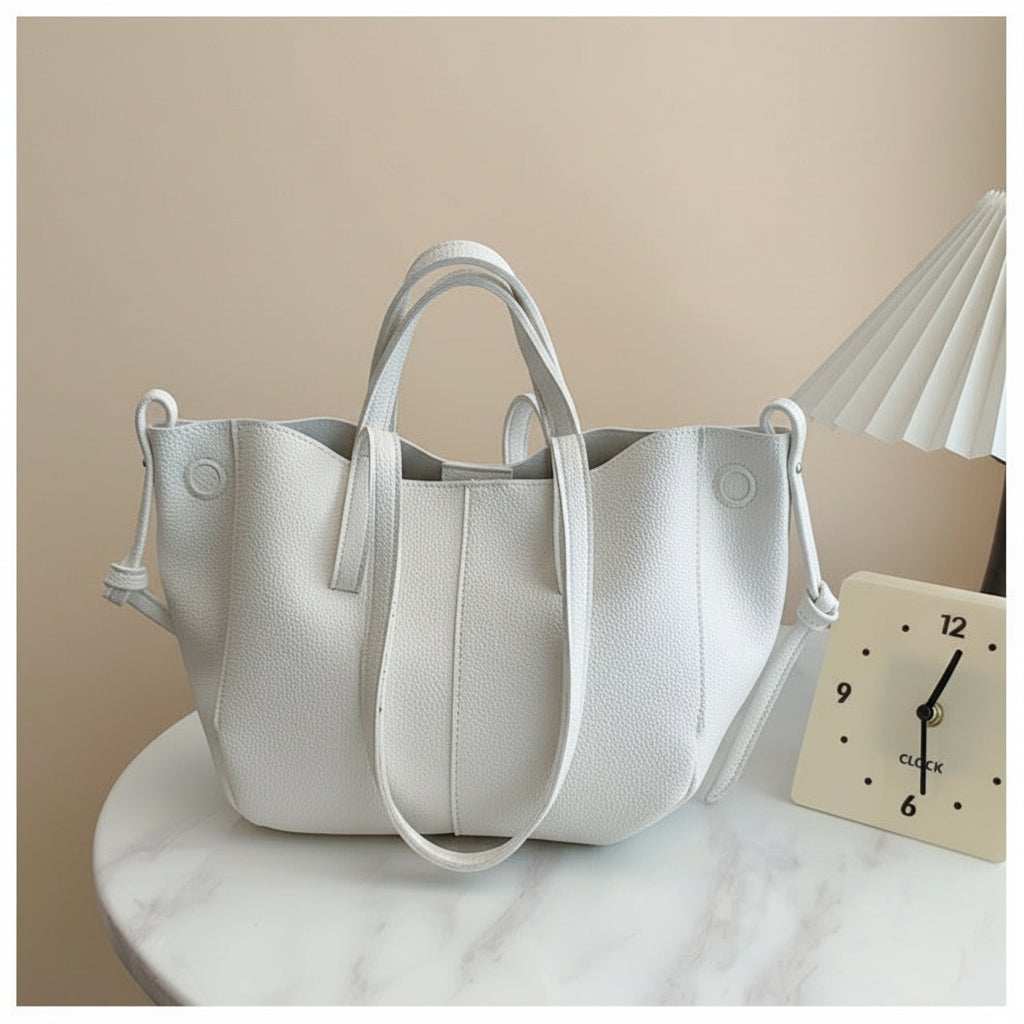 ABBY Boat Style Designer Wrist Handbag Leather Totes Bloomyin