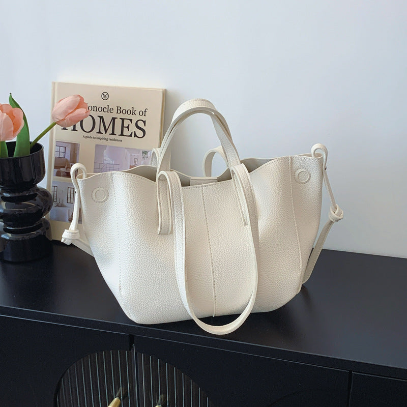 ABBY Boat Style Designer Wrist Handbag Leather Totes Bloomyin