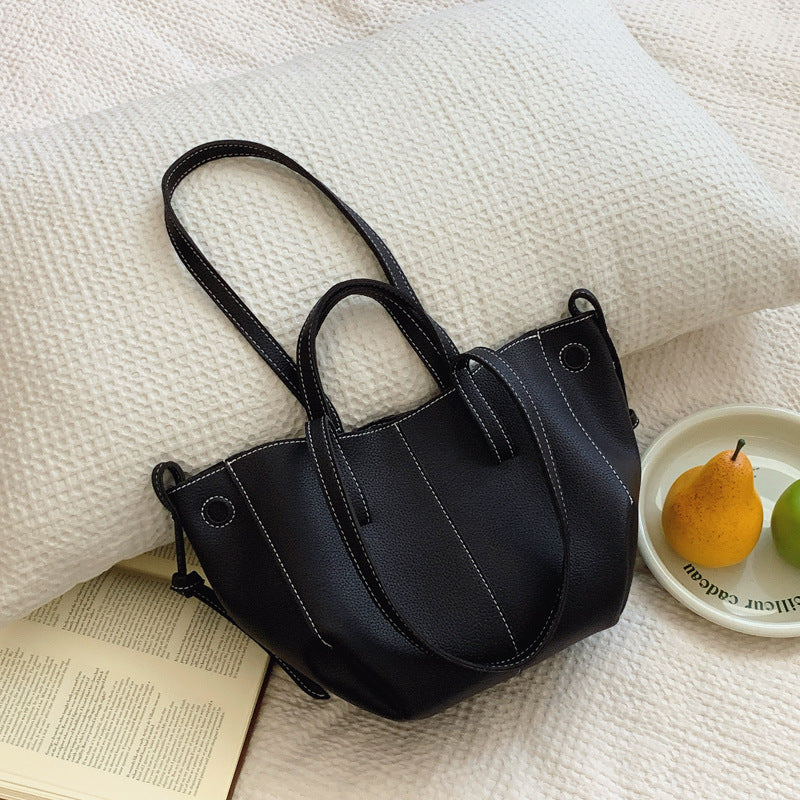 ABBY Boat Style Designer Wrist Handbag Leather Totes Bloomyin